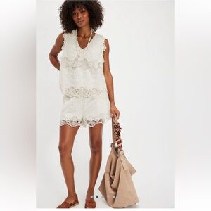Free people Ashtin set ( top & short) Ivory color